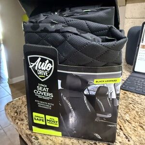 Auto Drive Black Leopard Seat Covers